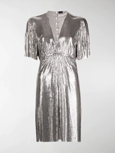 Shop Paco Rabanne Sequin-embellished Robe Dress In Silver