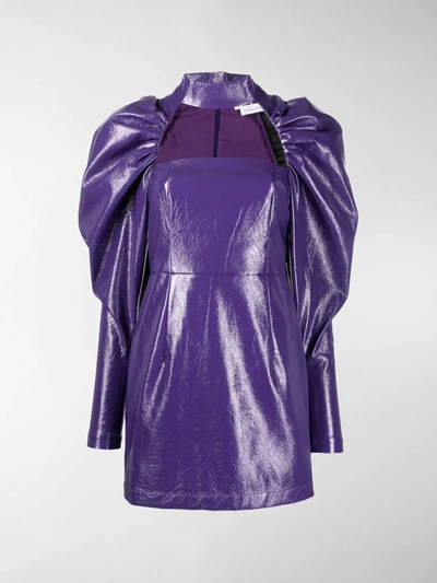 Shop Rotate Birger Christensen Kaya Puff-sleeve Dress In Purple