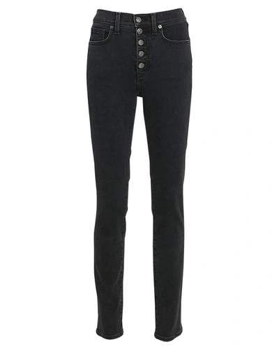 Shop Veronica Beard Debbie High-rise Skinny Jeans In Salt & Pepper