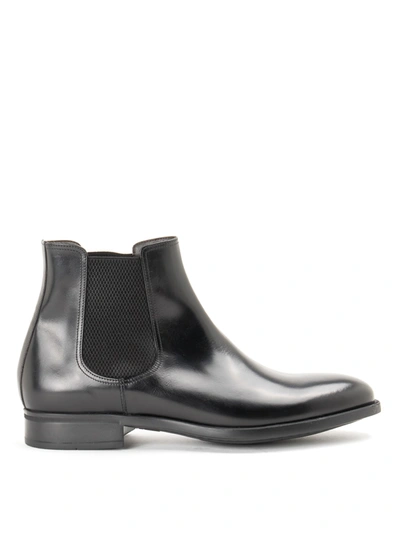 Shop Moreschi Black Smooth Leather Chelsea Boots