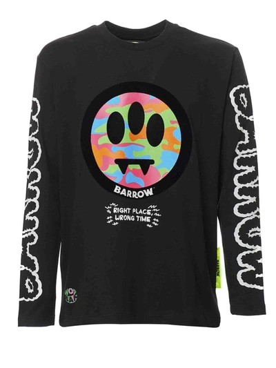 Shop Barrow Prints Long Sleeve T-shirt In Black