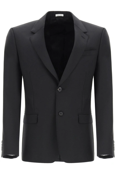 Shop Alexander Mcqueen Wool And Mohair Blazer In Black (black)