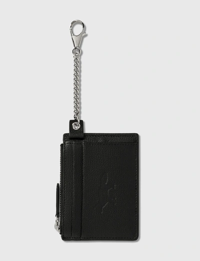 Shop Maison Kitsuné Leather Card Holder In Black