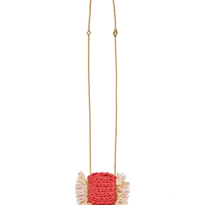 Shop Ladoublej Mini Purse Necklace In Rosso