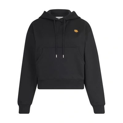 Shop Kenzo Tiger Crest Hoodie In Noir