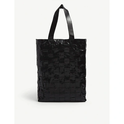 Shop Bottega Veneta Intrecciato Leather Tote Bag In Black