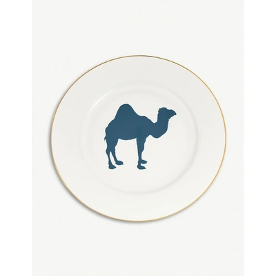 Shop Alice Peto Camel-print Fine Bone China Side Plate 21cm In Multi
