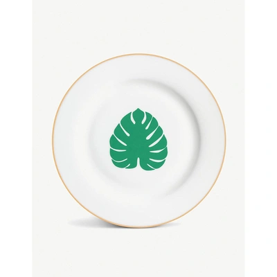 Shop Alice Peto Tropical Leaf-print Fine Bone China Side Plate 21cm In Multi