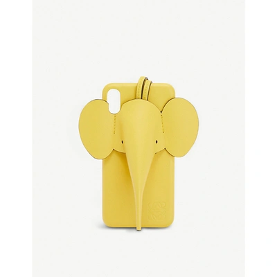 Shop Loewe Elephant Leather Iphone Xs Max Cover In Yellow