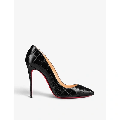 Christian Louboutin Pigalle Foilles Croc-embossed Leather Pumps 100 In  Black | ModeSens