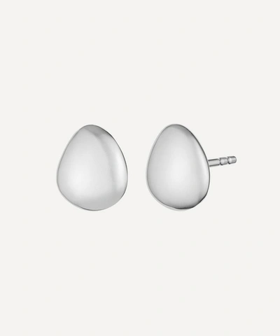 Shop Monica Vinader Silver Nura Small Pebble Stud Earrings