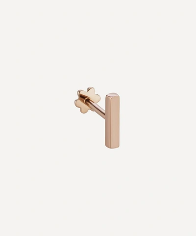 Shop Maria Tash 14ct 7mm Polished Square Bar Threaded Stud Earring In Rose