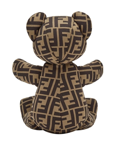 Shop Fendi Ff-print Teddy Bear In Brown