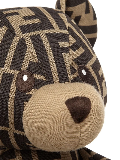 Shop Fendi Ff-print Teddy Bear In Brown