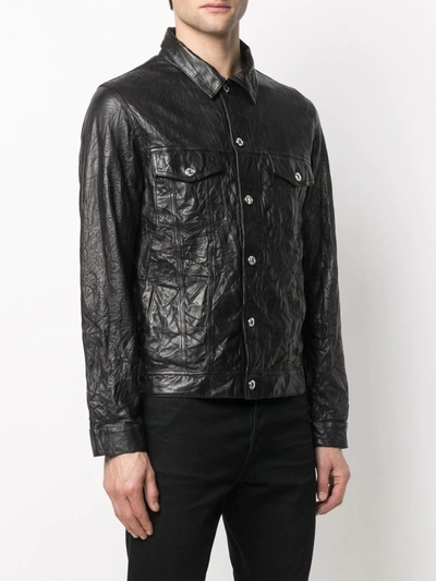 Zadig & Voltaire Base Crinkle Leather Blouson In Black
