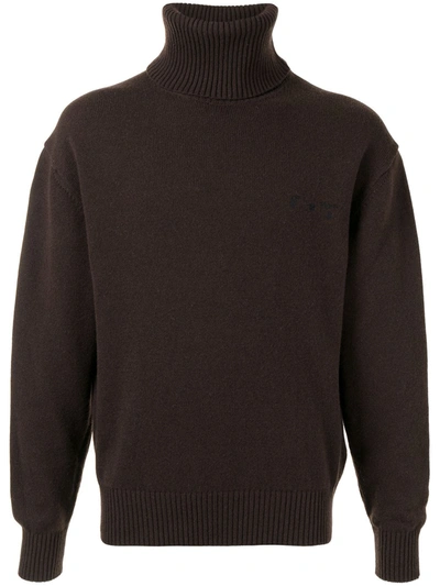 Shop Off-white Cashmere Knitted Jumper In Brown