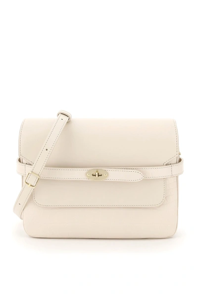 Shop Mulberry Belted Bayswater Accordion Bag In Chalk