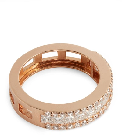 Shop Bee Goddess Rose Gold And Diamond Mondrian Ring (size 14)