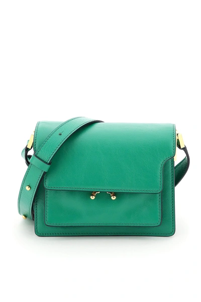 Shop Marni New Trunk Mini Shoulder Bag In Sea Green