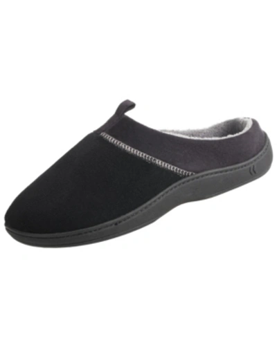 Shop Isotoner Signature Men's Microterry Jared Hoodback Slippers With Memory Foam In Black