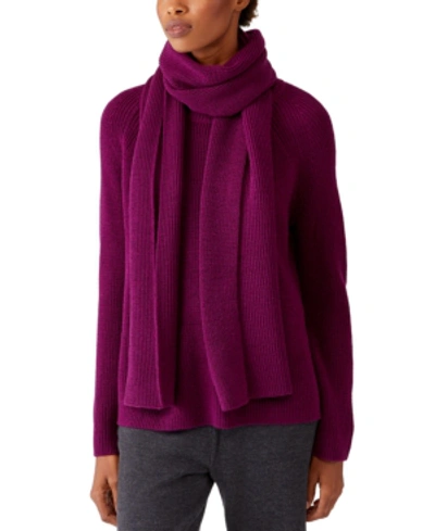 Shop Eileen Fisher Wool Scarf In Purple
