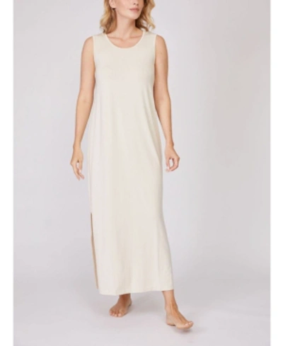Shop Pure Fiber Pleated Back Drape Dress In Light Beige