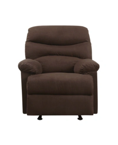 Shop Acme Furniture Arcadia Glider Recliner In Dark Brown