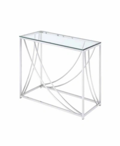 Coaster Home Furnishings Malibu Rectangular Sofa Table With Swoop Accents In Silver