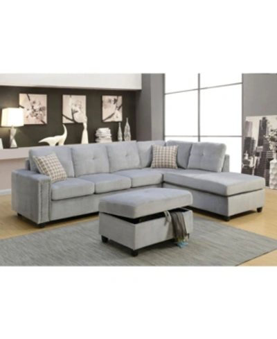 Shop Acme Furniture Belville Ottoman With Storage In Gray