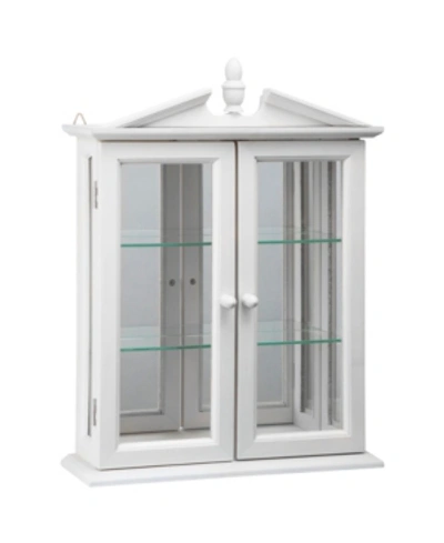 Shop Design Toscano Amesbury Manor Hardwood Wall Curio Cabinet In White