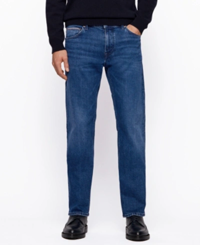 Shop Hugo Boss Boss Men's Maine3 Regular-fit Jeans In Navy