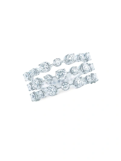 Shop Kwiat Women's Starry Night 18k White Gold & Diamond 3-row Diamond Ring