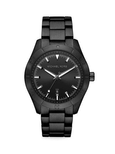 Shop Michael Kors Layton Black Ion-plated Stainless Steel Bracelet Watch
