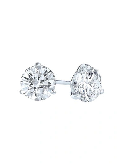 Shop Kwiat Women's Stud Platinum & Diamond Solitaire Round Stud Earrings/1.0 Tcw In White Gold