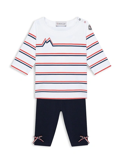 Shop Moncler Baby & Little Girl's 2-piece Completo T-shirt & Pants Set In White