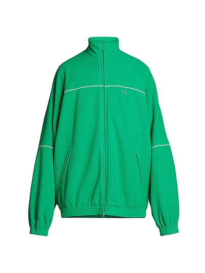 Shop Balenciaga Men's Fleece Tracksuit Jacket In Green