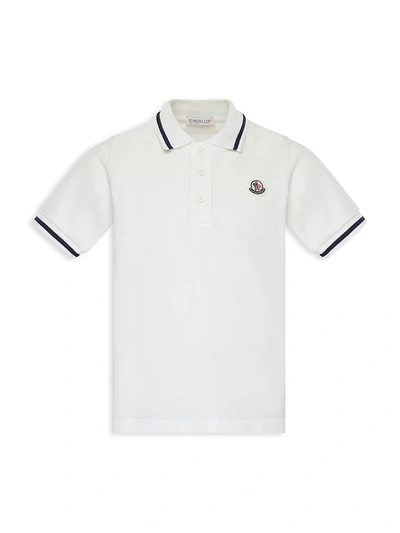 Shop Moncler Little Boy's & Boy's Polo T-shirt In Natural