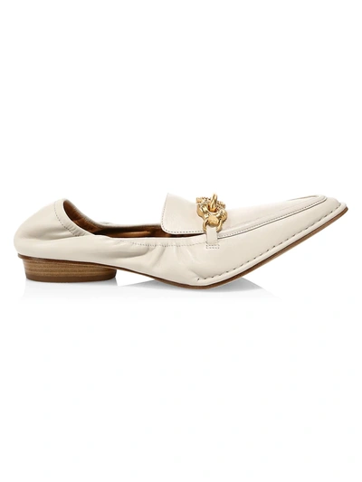Shop Tory Burch Women's Jessa Point-toe Leather Loafers In Feather White