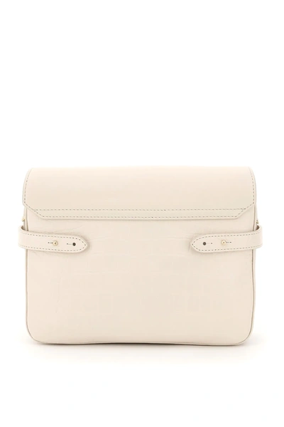Shop Mulberry Belted Bayswater Accordion Bag In White,beige