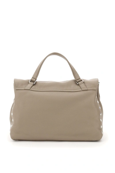 Shop Zanellato Daily Postina M Bag In Grey,beige