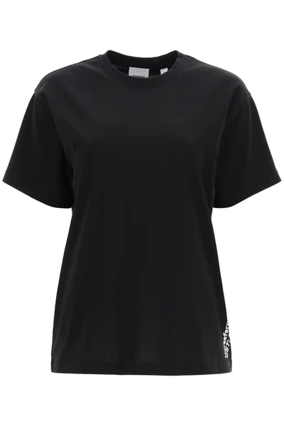 Shop Burberry Carrick T-shirt With Coordinates Print In Black,white