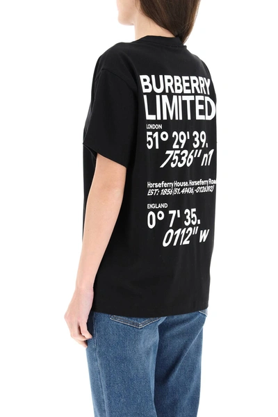 Shop Burberry Carrick T-shirt With Coordinates Print In Black,white
