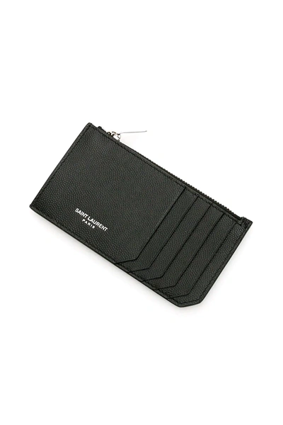 Shop Saint Laurent Card Holder Pouch In Black