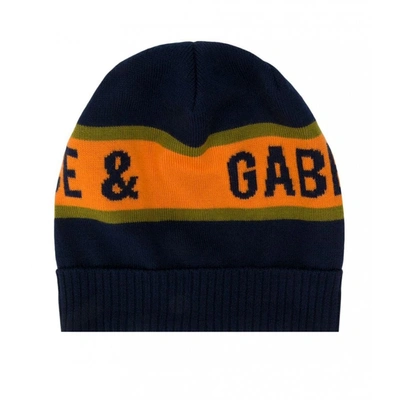 Shop Dolce & Gabbana Dolce &amp; Gabbana Kids Wool Hat In Navy