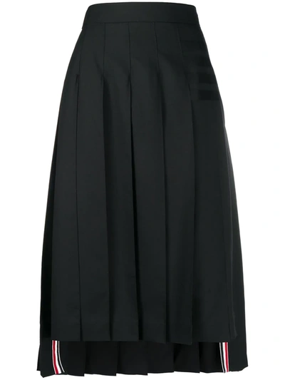 Shop Thom Browne Pleated Kilt Skirt In Black