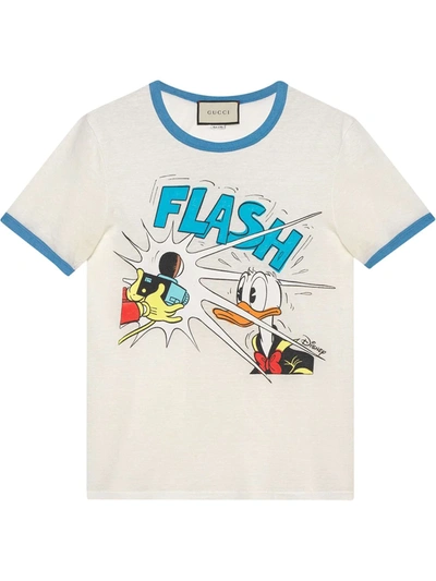 Shop Gucci X Disney Donald Duck-print T-shirt In White