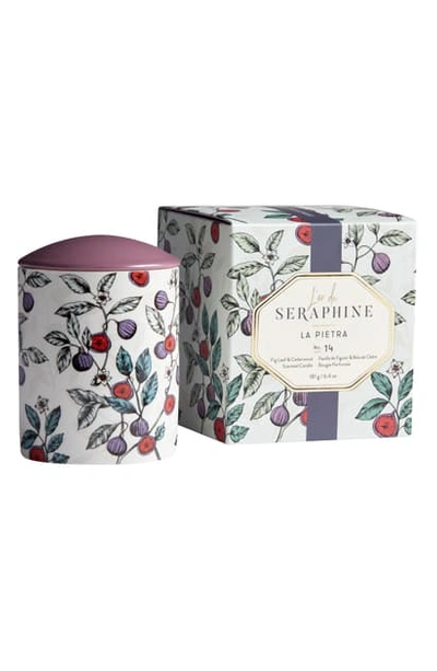 Shop L'or De Seraphine La Pietra Medium Ceramic Jar Candle In Peppermint / Vanilla