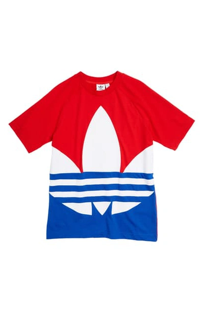 Adidas Originals Kids\' Bit Trefoil T-shirt Royal Scarlet/ Blue/ ModeSens In White 