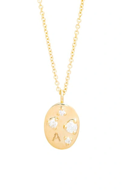 Shop Stone And Strand Monogram Oval Medallion Diamond Necklace