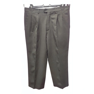 Pre-owned Paco Rabanne Wool Trousers In Grey